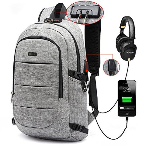 C-Space Business Waterproof Resistant Polyester Laptop Backpack With Usb Charging Port And Lock
