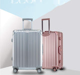 Swivel Wheel Trolley Case, Aluminum Frame Travel Case, Swivel Wheel Trolley Case + Pc Vertical Suitcase, Rose gold, 24 inch