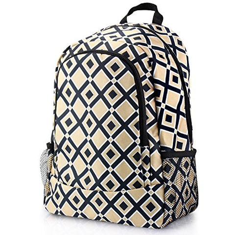 Zodaca Large Travel Hiking Backpack, Khaki/Black Times Square