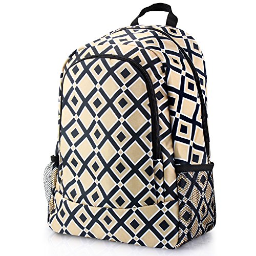 Zodaca Large Travel Hiking Backpack, Khaki/Black Times Square