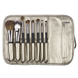 Matto Makeup Brushes Travel Set 8-Piece With Pouch Goat Hair And Synthetic Fibers