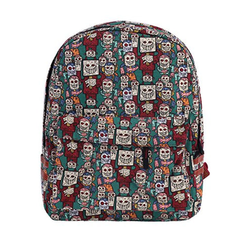 Damara Womens Cartoon Funny Graffiti Printing Canvas School Bag