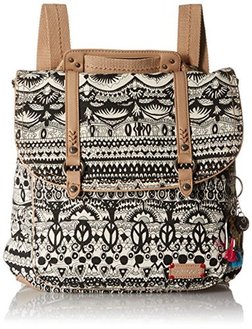Sakroots Women's Artist Circle Convertible Backpack, Black/White One World