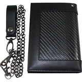 Carbon Fiber RFID Blocking Anti-Theft Passport Wallet w/Removable Chain