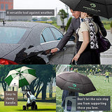 Procella Golf Umbrella 62 Inch Large Oversize Windproof Waterproof Automatic Open Rain & Wind Resistant Vented Double Canopy Best Golf-Sized Stick Umbrellas for Men and Women Sturdy Portable (Black)