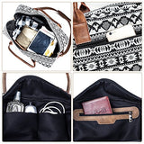 MyMealivos Canvas Weekender Bag, Overnight Travel Carry On Duffel Tote with Shoe Pouch (black)