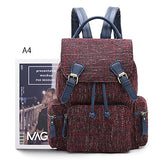 ECOSUSI Women Backpack College Travel Rucksack Vintage Casual Daypack with Drawstring for Teen