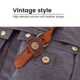 Berchirly Military Canvas Shoulder Messenger Bag Leather Straps for 14.7Inch Laptop