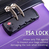 Merax Luggage Set Expandable 3 Piece Sets with TSA Lock, Lightweight Hardside Luggage with Spinner Wheels (Purple)