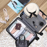 GoPenguin Luggage, Carry On Luggage with Spinner Wheels, Hardshell Suitcase for Travel with Built in TSA Lock Black