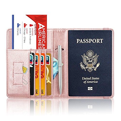 Passport Holder Cover, ACdream Travel Leather RFID Blocking Case Wallet ...
