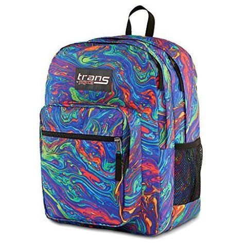 JanSport Trans Supermax Multi Acid Rainbow Swirl Backpack School Travel Pack