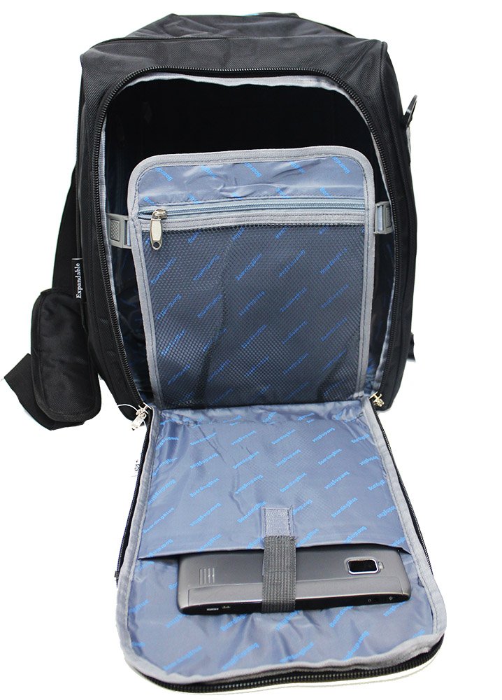 18" Personal Item Under Seat Laptop Backpack - Fits American, Southwest, Spirit, Frontier Airlines - Navy
