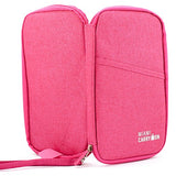 Miami CarryOn Travel Passport Bag, Travel Wallet Card Organizer - Pink
