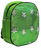 Dance Bag- Solid Sequin Front With Stars Backpack - Green