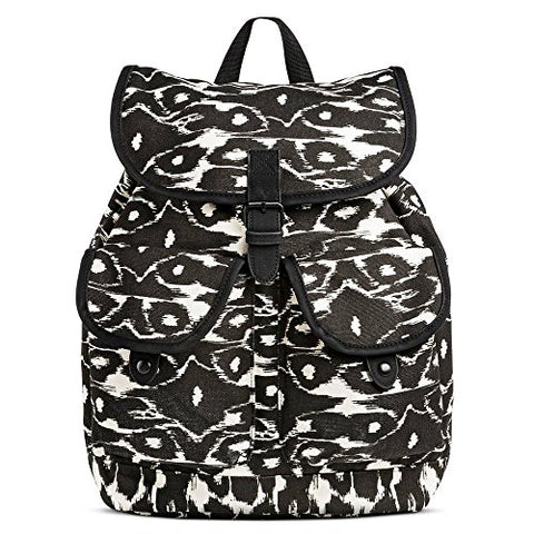 Dickies Cotton Canvas Gypsy Top Flap Knapsack, Black Modern Ikat