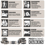 Pro Packing Cubes 6 Piece Lightweight Travel Cube Set of Compression Organizers