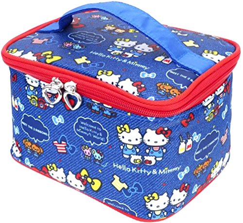 Hello Kitty Makeup Train Case Cosmetic Bag Holder Travel Organizer Water-Resistant Portable