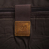 ECOSUSI High Density Canvas Real Leather Business Messenger Briefcase Laptop Bag Fit 15.6" Laptop