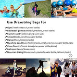 Alpaca Go Drawstring Bag Water Resistant Floral Leaf Lightweight Gym Sackpack for Hiking Yoga Gym Swimming Travel Beach (B - Black)