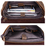 S-Zone Men'S Crazy-Horse Leather Business Briefcase Shoulder Laptop Bag