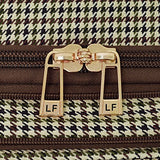 London Fog Cambridge Ii 25" Expandable Spinner, Olive Houndstooth