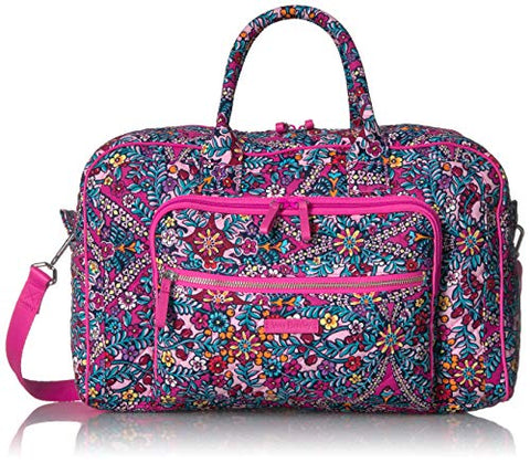 Vera Bradley Iconic Compact Weekender Travel Bag, Signature Cotton, Kaleidoscope