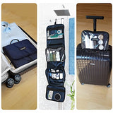 TRAVANDO Hanging Toiletry Bag"FLEXI" + 7 TSA Approved Liquid Bottles - Travel Set for Men and Women - Toilet Kit for Cosmetics, Makeup - Organiser for Suitcase - Wash Bag with Containers