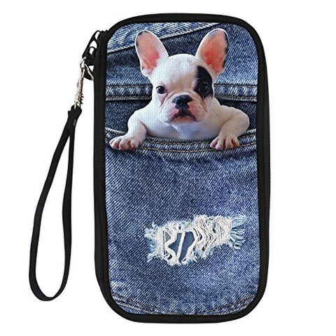 Bigcardesigns Passport Holder Travel Wallet Wrist & Shoulder Strap Dogs Print