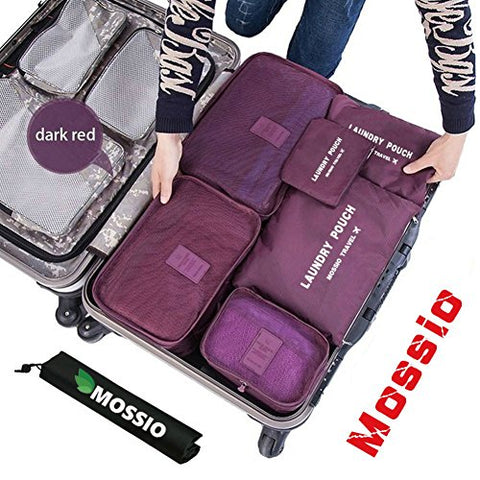 Travel Organizer,Mossio Multifunctional Compact Clothing Packing Cube Wine Red