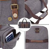 S-Zone Leather Overnight Duffle Bag Canvas Travel Tote Duffel Weekend Bag Luggage