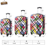 Flieks 3 Piece Luggage Set Hardside Suitcase with Spinner Wheels (Color1)