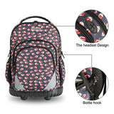 HollyHOME Rolling Backpack 18 inch Students Multifunction Waterproof Wheeled Large Storage