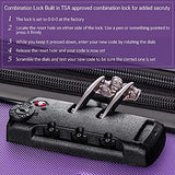 3 piece luggage set with TSA lock hard side swivel suitcase Purple