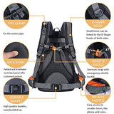 Diamond Candy Waterproof Hiking Backpack 40L with Rain Cover for Outdoor Orange
