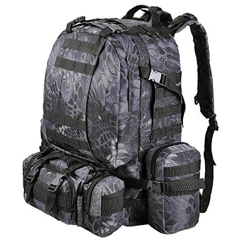 Aw Black Pythons Grain Waterproof Camping Bag 23X19X5.5" Backpack Military Tactical Travel Hike