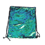 Tinksky Fashion Glitter Bag Sackpack Sequins Drawstring Backpack (Green)