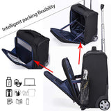 VERAGE Wheeled Underseat Carry-on Rolling business Suitcase with USB port,16.5 Inch Softside Airline Approved Luggage