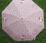Finex Hello Kitty Pink Manual Tri-Fold Folding Compact Travel Rain Umbrella Uv Protection Strong