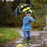 DC Comics Boys' Little Batman 'Squeeze and Flap' Fun Rainwear Umbrella, black, Age 3-7