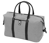 London Fog Cambridge 22 Inch Weekender, Black/White