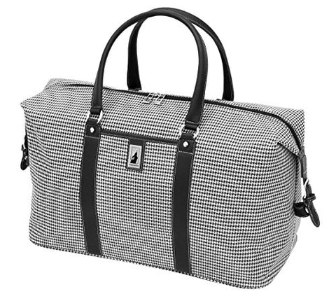 London Fog Cambridge 22 Inch Weekender, Black/White