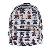 Damara Womens Faux Leather Enlarge Metal Signature Plaque Backpack,Silver