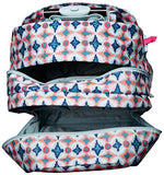Vera Bradley Lighten Up Large Rolling Backpack, Polyester, Water Geo
