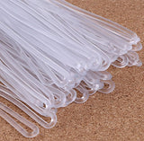 Mini Skater 6 Inch Premium Clear Plastic Travel Luggage Name Tag Loop Straps/Loops for Luggage Bag ID Tag,50Pcs