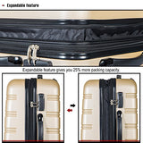 Merax Travelhouse Luggage 3 Piece Expandable Spinner Set (Gold)