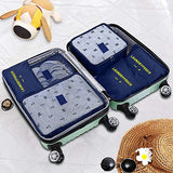 aKing Packing Cubes Set of 6 Travel Organizers with Laundry Bag for Travel Compression(Navy)