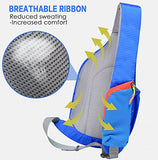 Lecxci Outdoor Chest Sling Bag Lightweight Waterproof Backpack for Kid/Man/Women(S,Blue)