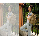 Toebee AUGUR Vintage Canvas Backpack Rucksack Schoolbag Knapsack Camping Hiking Travel Bag-Gray