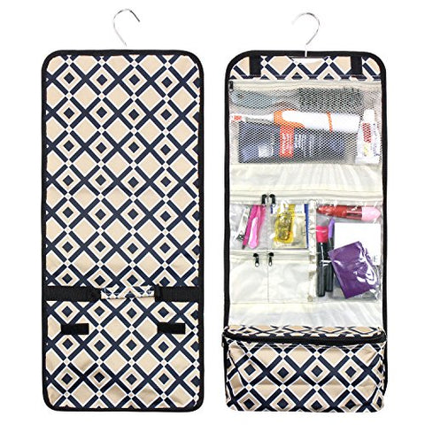 Zodaca Travel Cosmetic Bag, Khaki/Black Times Square